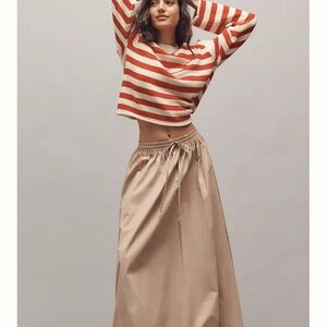 4SI3NNA from Anthropologie Poplin Bubble Maxi Skirt